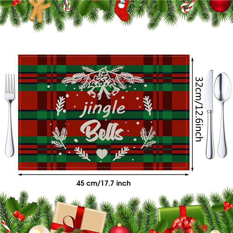 Christmas Cotton Linen Placemats - Heat Insulation Mats for Dining Table