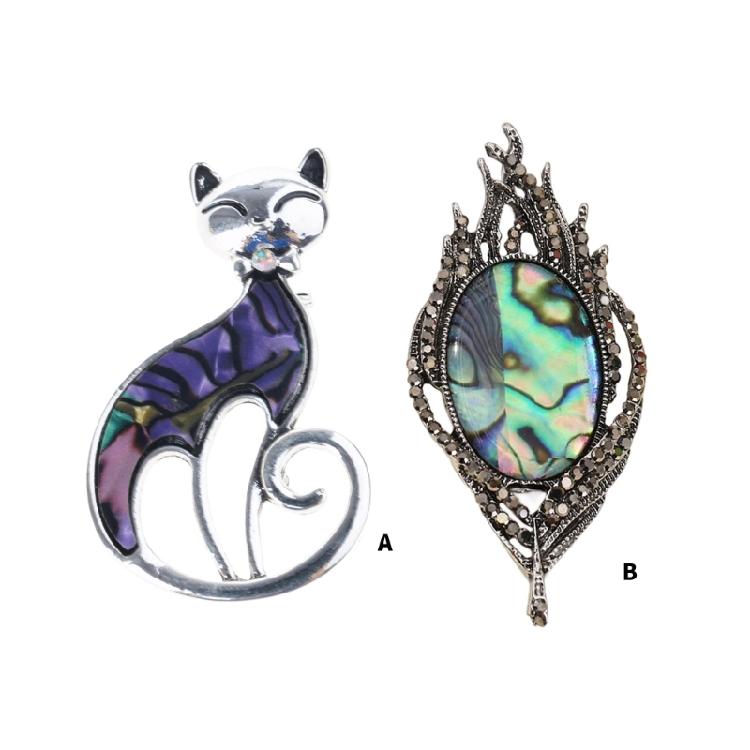 Handmade Feather/Cats Brooch Lightweight Copper Alloy Decoration Accessories For Jackets Scarves And Handbags