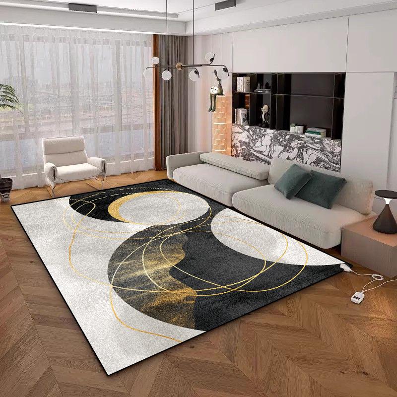 Modern Geometric Carpet for Living Room Large Area Decoration Home Rugs for Bedroom Soft Non-slip Golden Lounge Sofa Mat 200x300