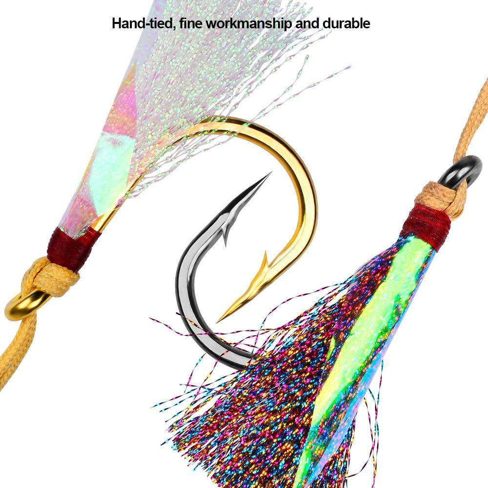 Strong Sharp Assist Hooks Carbon Steel Single Jig Hooks Portable Slow Jigging Hooks  Sea Pesca