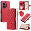 Compatible with iPhone 17 Leather Case: Honor 400 Pro Diamond Houndstooth Card Wallet Crossing Across Xiaomi 15