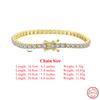 EFFIE QUEEN 100% S925 Silber 14k Gold Rund geschliffener Zirkonia Tennisarmband Einfacher Schmuck für Damen, Herren Hochzeitsfeier SB204
