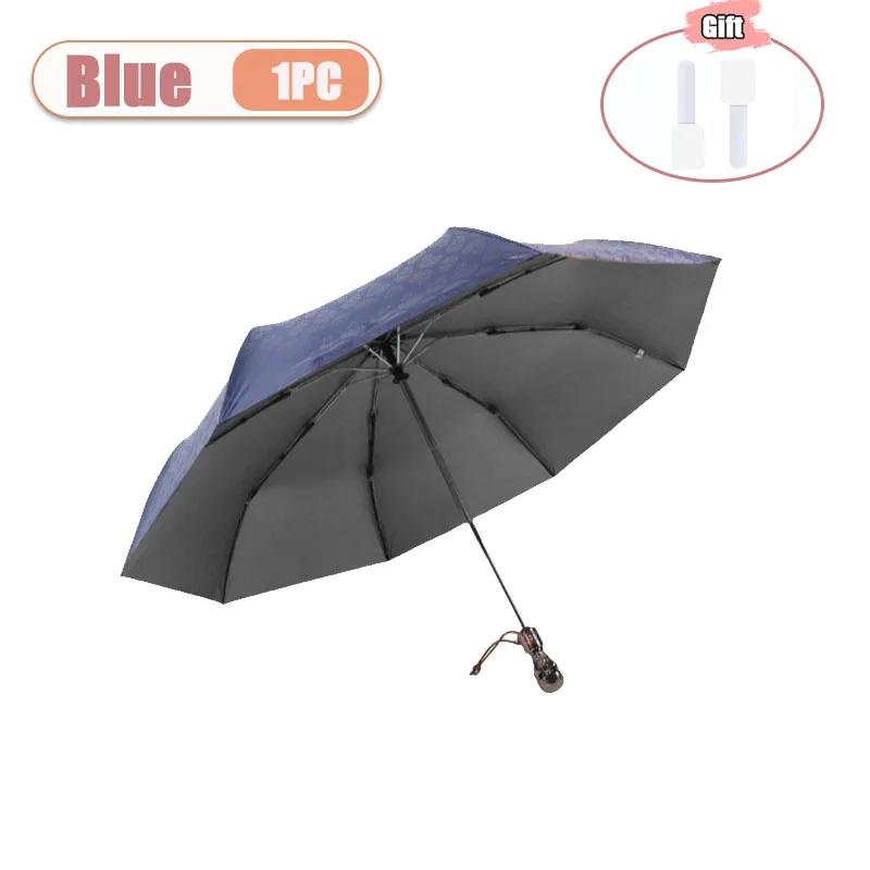 

1-2 шт. Автоматический зонт с рисунком черепа, компактный дизайн, защита от УФ-лучей, водонепроницаемый, ветрозащитный, дорожный, солнцезащитный козырек для мужчин и женщин Aluminum&8K синий