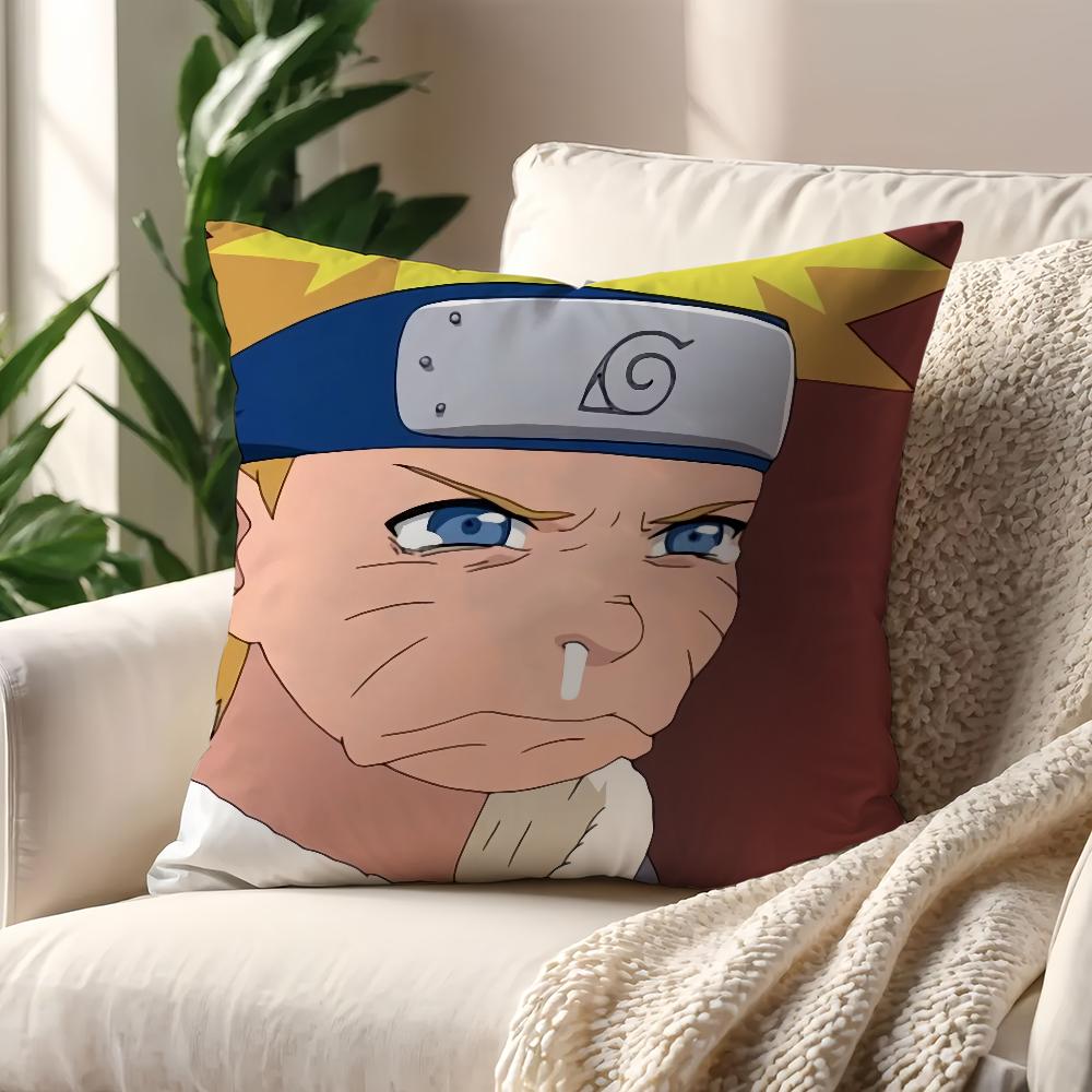 Anime NNarutoO Funny Meme cushion cover For Pillow Printing Sofa Decoration Home Car Room Coffee Shop Office Nordic Simplicity