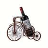 Vintage Bicycle-Shaped Wine Holder with Glass Storage-Sturdy Iron Construction,Polished Finish,Holds 1 Wine Bottle & 2 Glasses-Decorative Serving Cart