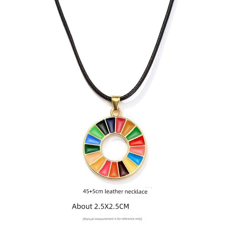 

Брошь-медаль ООН за устойчивое развитие, металлическая булавка, аксессуары, красочное масляное ожерелье, эмалевый значок, памятный значок XL083-A gold necklace