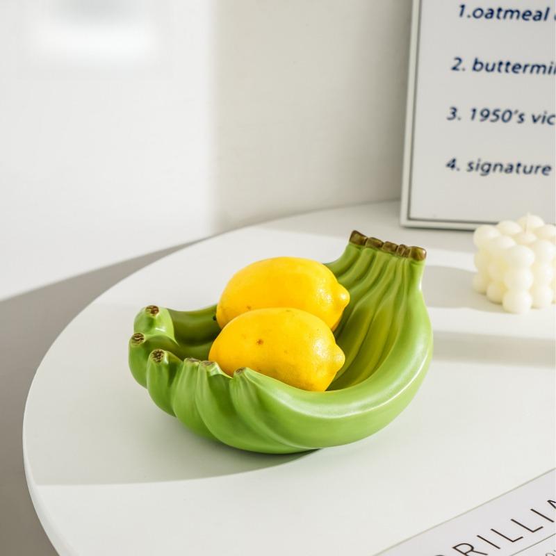 Bujiao Green and Jiao Green Small Exquisite Fruit Plate Ceramic Small Fruit Plate Snack Plate Restaurant Hotel Storage Creative