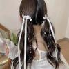 Fermaglio per Capelli con Nappa e Fiocco in Perline e Nastro Francese per Bambine – Doppia Pinza Intrecciata Stile Balletto