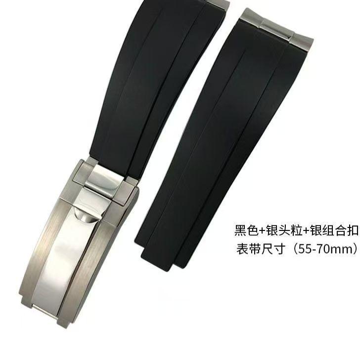 ONE20mm  Metal Link Curved End Rubber Watchband For Rolex Submariner DAYTONA Yacht-Master GMT Strap Silicone BraceletsMN