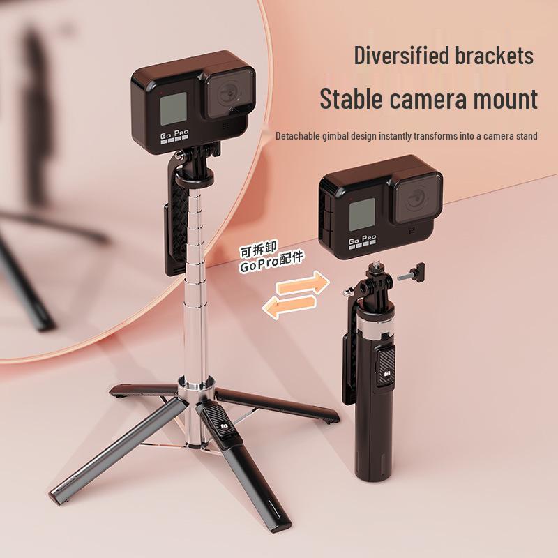 P130 Bluetooth Selfie Stick with Stainless Steel, 1.3m Stand, Fill Light & Phone Holder for Live Broadcasts