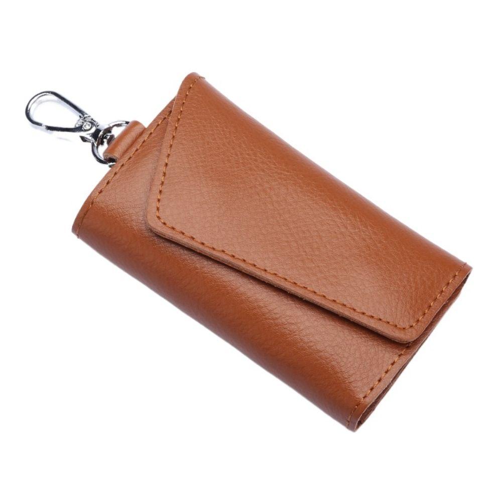 Mini Card Bag Genuine Leather Keychain Housekeeper Car Key Wallet  Men Women