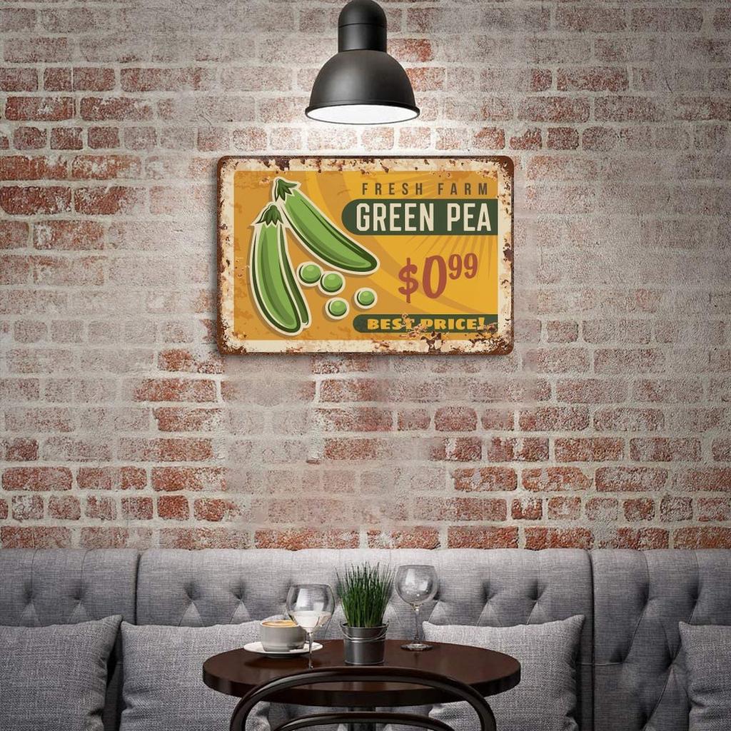 1-Pack Antique Metal Décor Sign Panel, 20×30cm and 30×40cm, Distressed Finish for Workshop, Garage or Bar