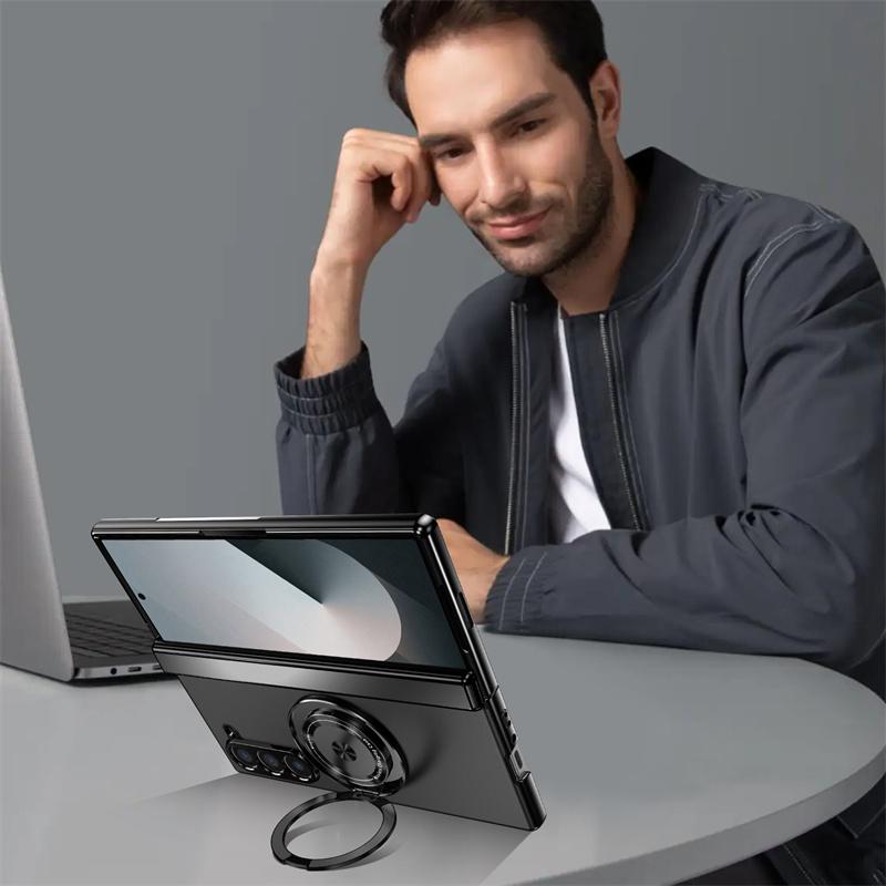 Matný jednobarevný kryt na telefon pro Samsung Galaxy Z Fold 6 5 4 3 Tvrdý obal Ochrana Nárazuvzdorná fólie Ochranný kryt s držákem