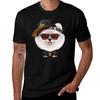 White Pomeranian Hip-Hop Super Star T-Shirt Daily Casual Short Sleeve Tee Shirt