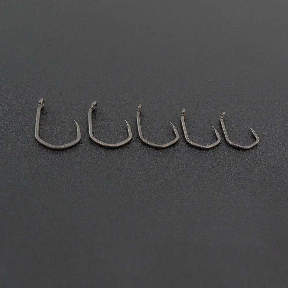 Hirisi 500pcs In Bulk  PTFE Coated High Carbon Stainless Steel Barbless Fish Hook With Eye Fishing Accessories 8020