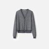 Broadcast Simple V-Neck Striped Long Sleeve Knit Top