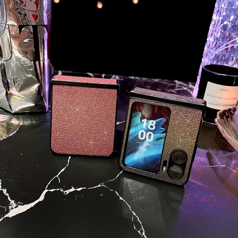 Husă de protecție colorată, mată, cu capac complet, pentru telefon OPPO Find N2 Flip cu balama, design anti-cădere.