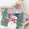 Wooden Luminous Christmas Ornaments: Star, Santa, Snowman, Deer Scene Pendants