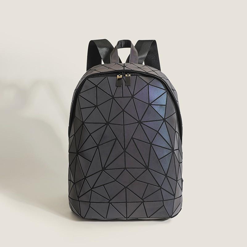 

New Geometric Ring-grid Women s Backpack Fashionable Magic Color Unisex Large-capacity