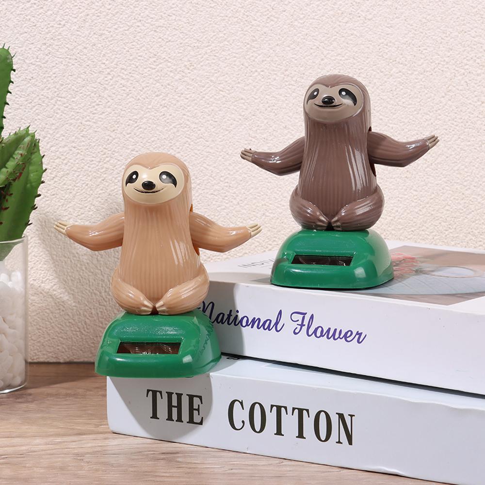 Solar Powered Gift Car Ornament Sloth Toy Dancing Sloth Model Sloth Doll Shaking Hand