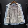 Men's Winter Fleece-Lined Denim Jacket - Trendy Korean Style, Loose Fit