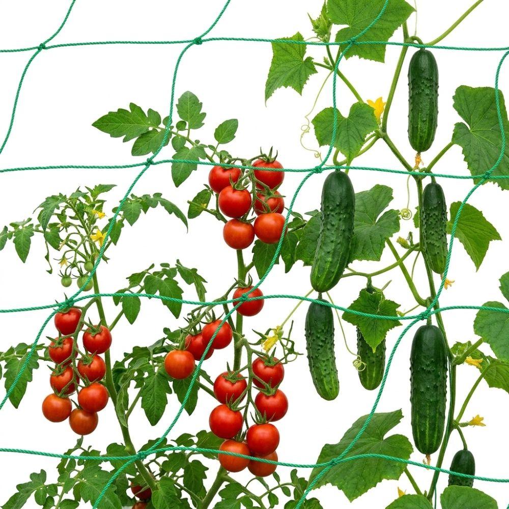 2PCS Flexible Elastic Plant Net Nylon Square Mesh Plant Trellis Net 5.9Ft X 5.9Ft Easy Install Climbing Plant Net