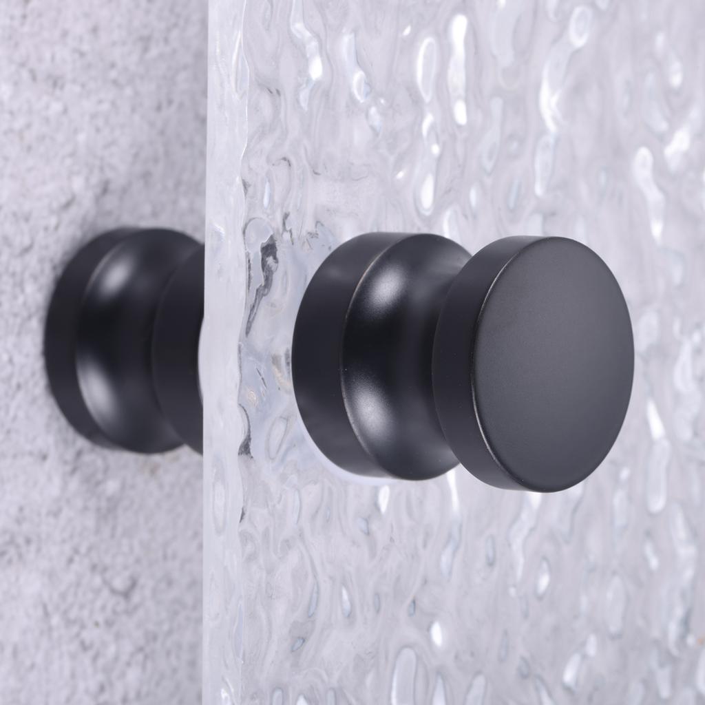 Aluminum Alloy Door Handle Black/gold Single Glass Door Knob Bathroom Shower Cabinet Double-Sided Handle Pull Gate Home Hardware