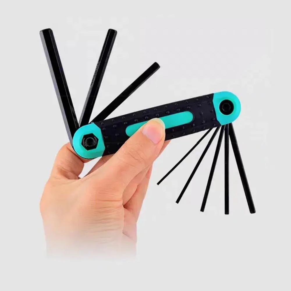 Portable Folding Socket Wrench Set Mini Inner Hexagon Socket Wrench Metric Multi-functional Household Outdoor Repair Tool