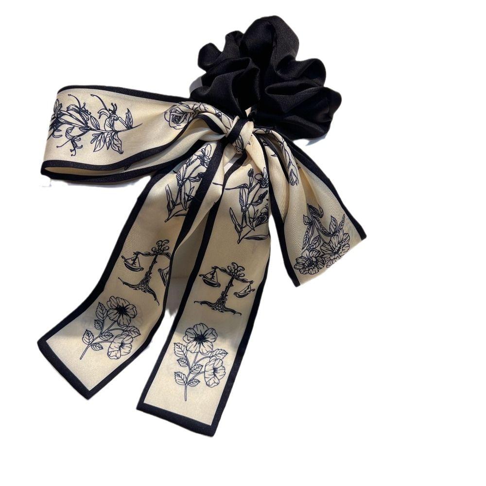 Bow Ancient Style Hair Rope Hair Tie Ancient Hair Band Retro Ink Painting Hair Rope  Hair Rope
