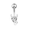 Doppelherz Form Edelstahl Bauchnabelpiercing Stecker Schmetterling Zirkon Hänger Bauchpiercings mit Körperpiercing Eingelegt für Hochzeiten