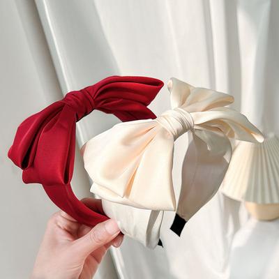 Accessories Simple Headband Hair Bow Fashion Solid Color Fabric Craft Hair Clip