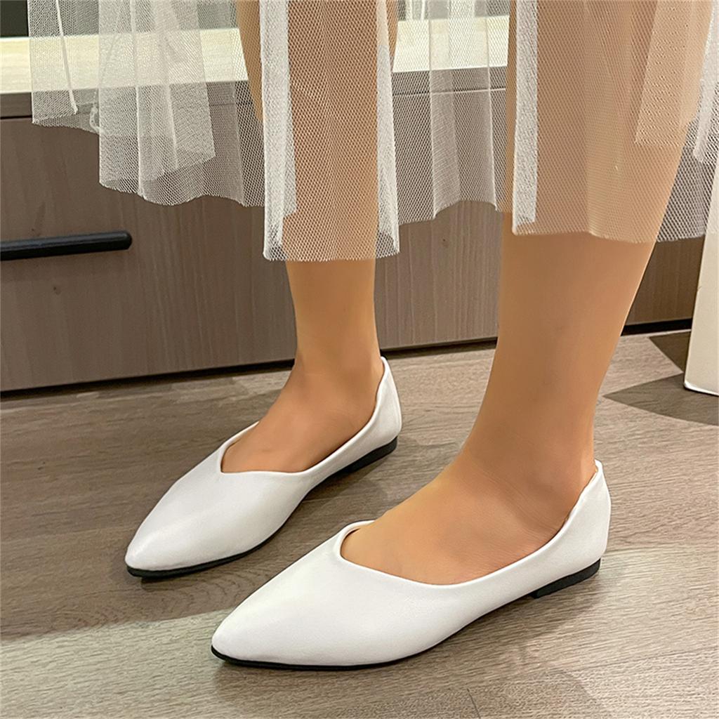 Genuine Leather Multi-color Low-heeled women's Shoes Round Toe Flat Bottom Shallow Cut Single Shoes Casual Versatile Loafers