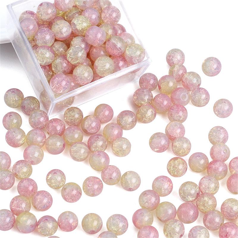 8/10mm Crackle Bicolor Glass Beads for DIY Jewelry