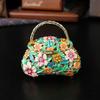 Fresh Diamond-encrusted Flower Handbag Jewelry Box Flip Cover Dust Stud Earrings Ring Storage Box Creative Flip Cover Storage Box