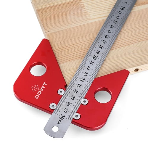 DDWT Center Finder, Line Gauge, Square, Center, Scribe, Carpenter, Woodworking Ruler, 45 Degree Angle, Line, Diameter, Marking Ruler, Wood Measuring,