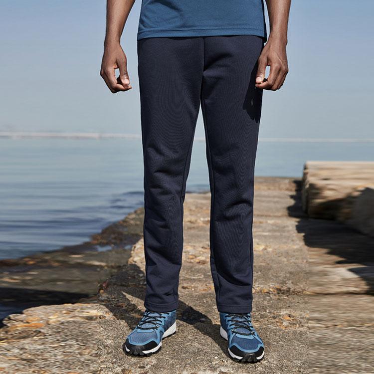 Li Ning Logo Pattern Straight Leg Knitted Sports Pants Men Pants Dark-Blue AKLSG63-2