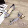 New women's shoes pointed high heels medium heel thick heel fashion bag head hollow sandals women
