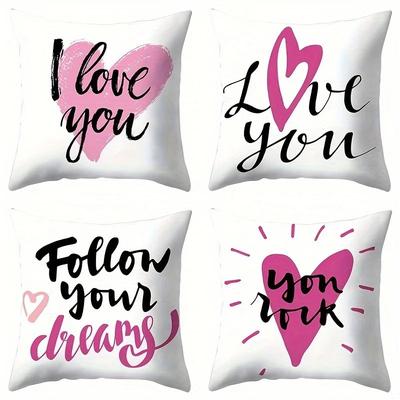 Home Decor Love-Themed Inspirational Pillow Covers Pattern Cushion Cover Suitable For Sofa Bedroom Car Pillow Cover