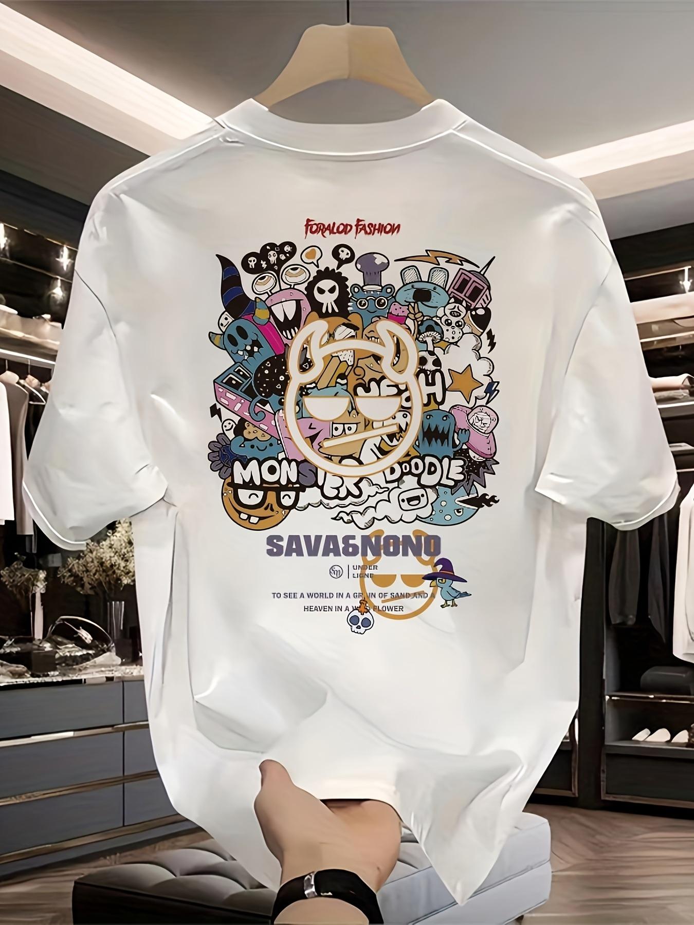 

Men s heavyweight 100% cotton graphic t-shirt, lightweight and breathable, comfortable, casual wear, trendy, machine washable XXXXXL белый