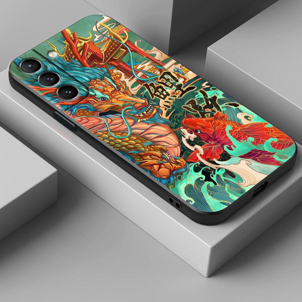 Japanese Culture Wave Dragon Anime S26Ultra Case For Samsung Galaxy S26 S25 S24 S23 S20 S21 FE S22 Ultra Plus Cases Phone Cover