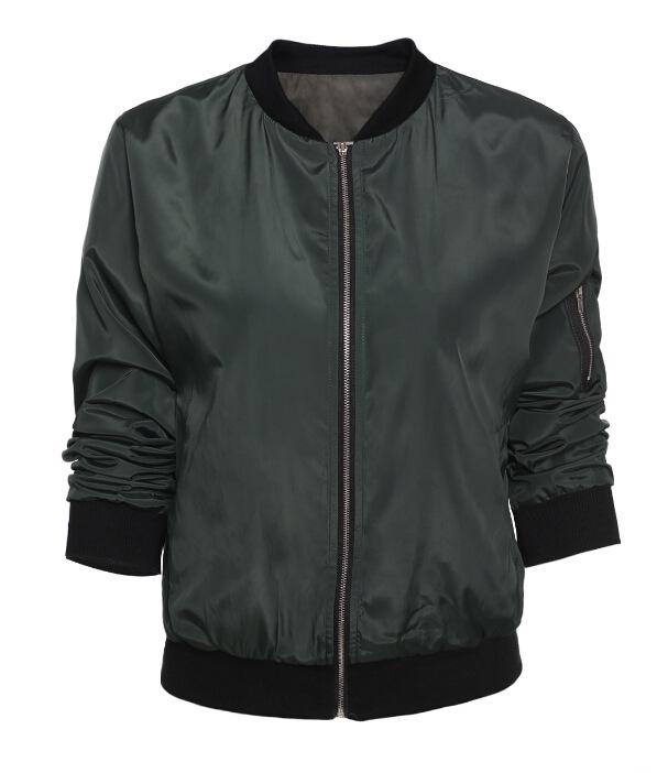Women's European & American Fashion Solid Color Zipper Casual Jacket - Spring 2023