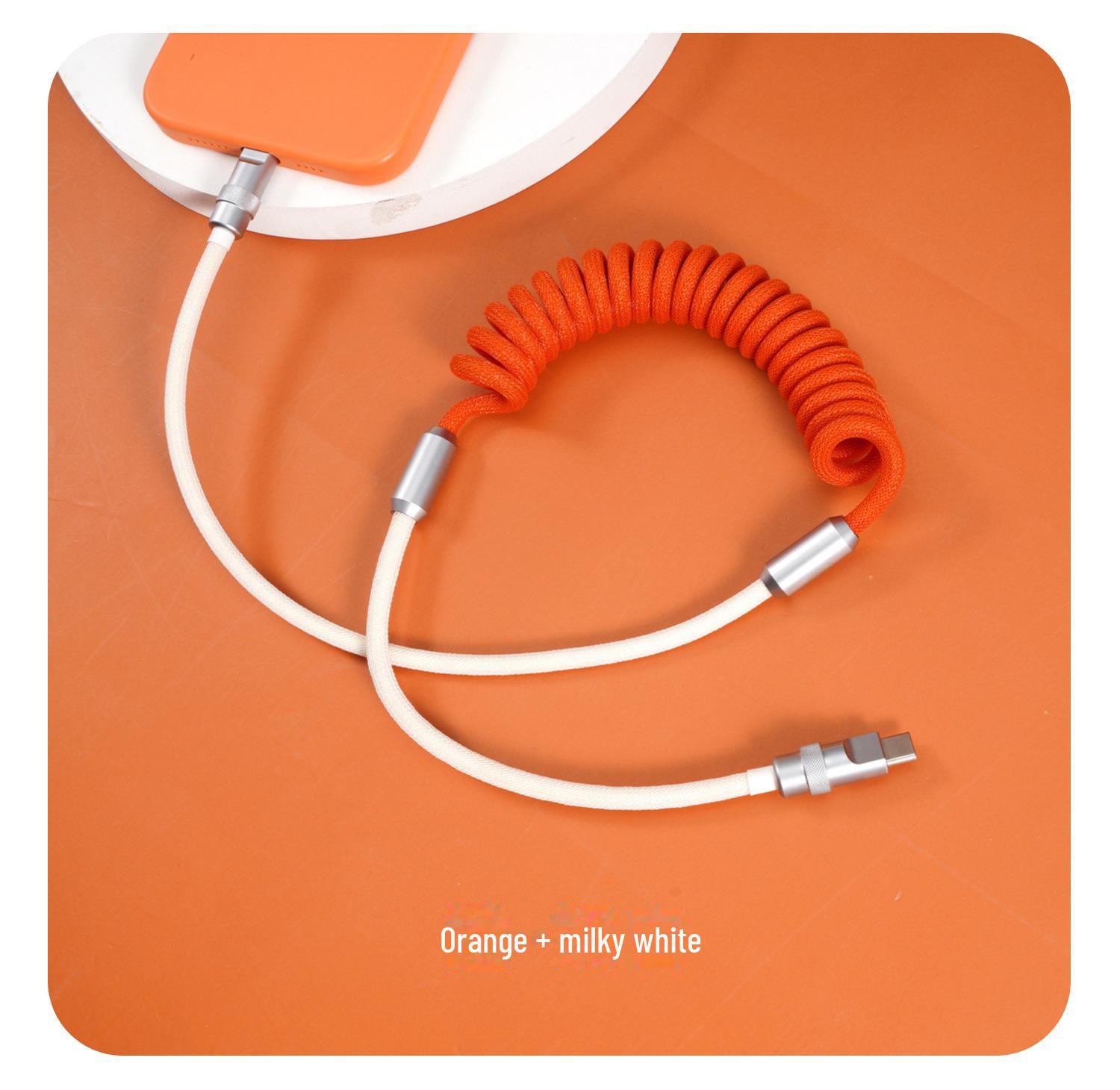 

120 Вт Плетеный Цветной Пружинный Кабель для Apple 16PD и Type-C 6A Super Fast Charging USB to Type-C 1.8m