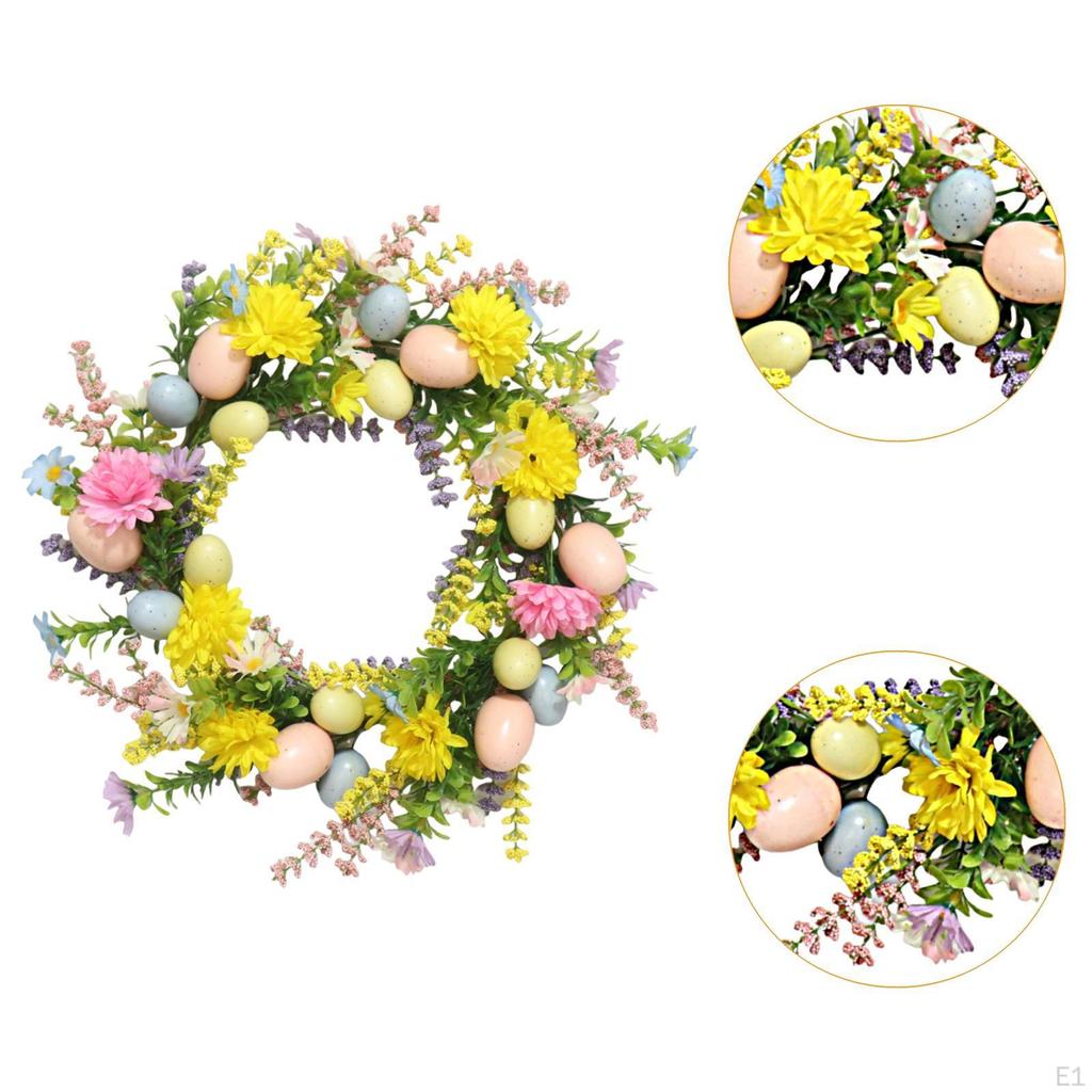 Easter Wreath Spring , Rustic Creative Artificial Colorful Egg Decorative for Home Party