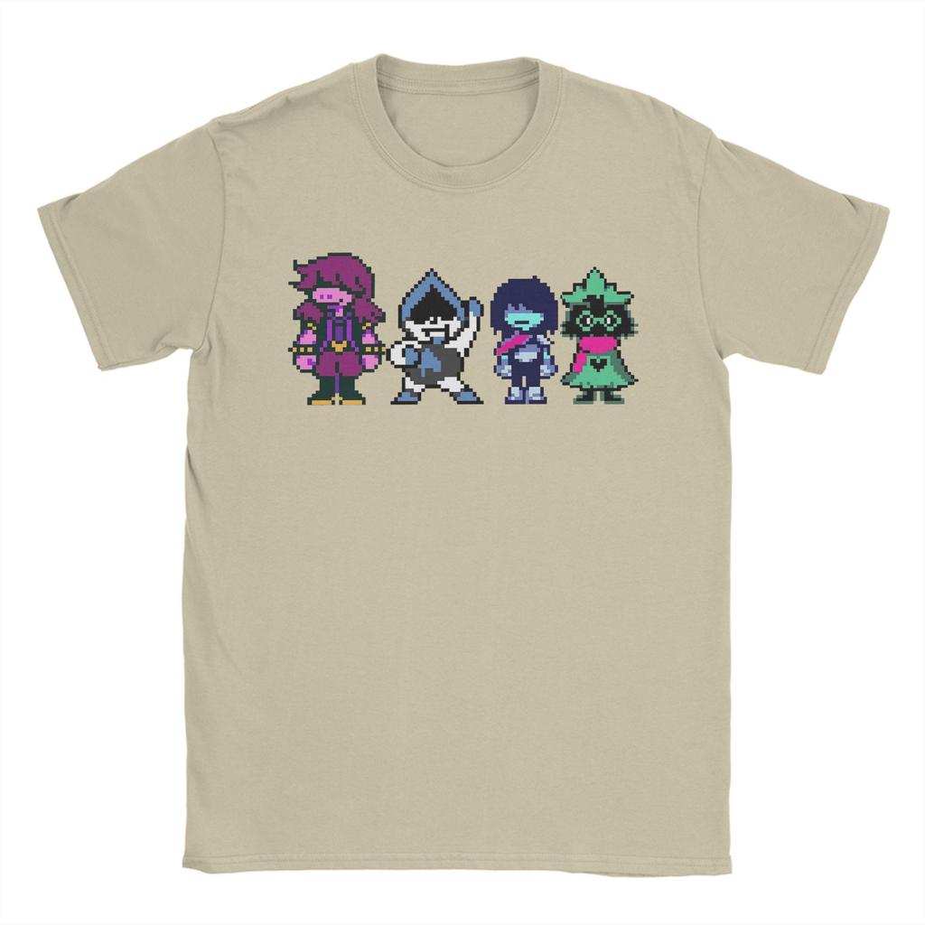 DELTARUNE MAIN CHARACTERS T-Shirt for Men  Vintage Pure Cotton Tees Crew Neck Short Sleeve T Shirts Gift Idea Clothing