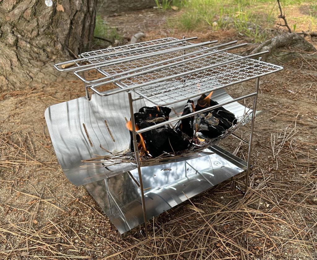 ACURACE Folding Campfire Set, Compact, Lightweight, Foldable, for Solo Camping, Includes Net and Storage Case