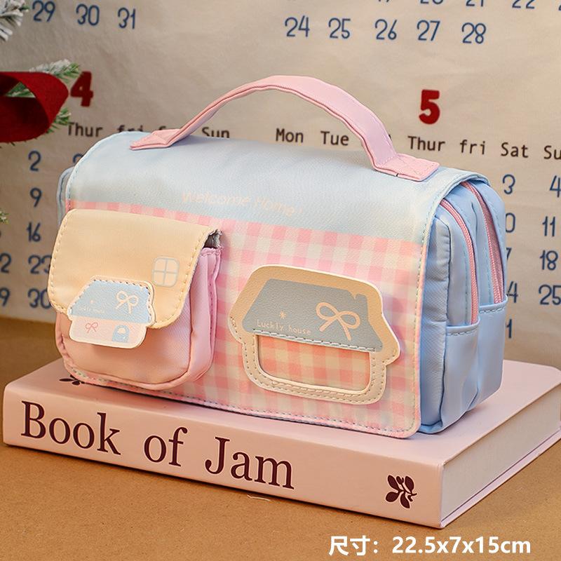 Large Capacity Korean Style Pencil Case For Girls School Stationery Storage Pouch