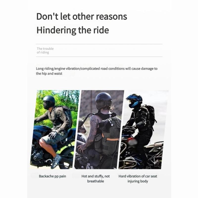 Breathable Motorcycle Seat Pad with Cooling Gel Insert 3D Ventilation Design Shock Absorption Pad for Long Distance