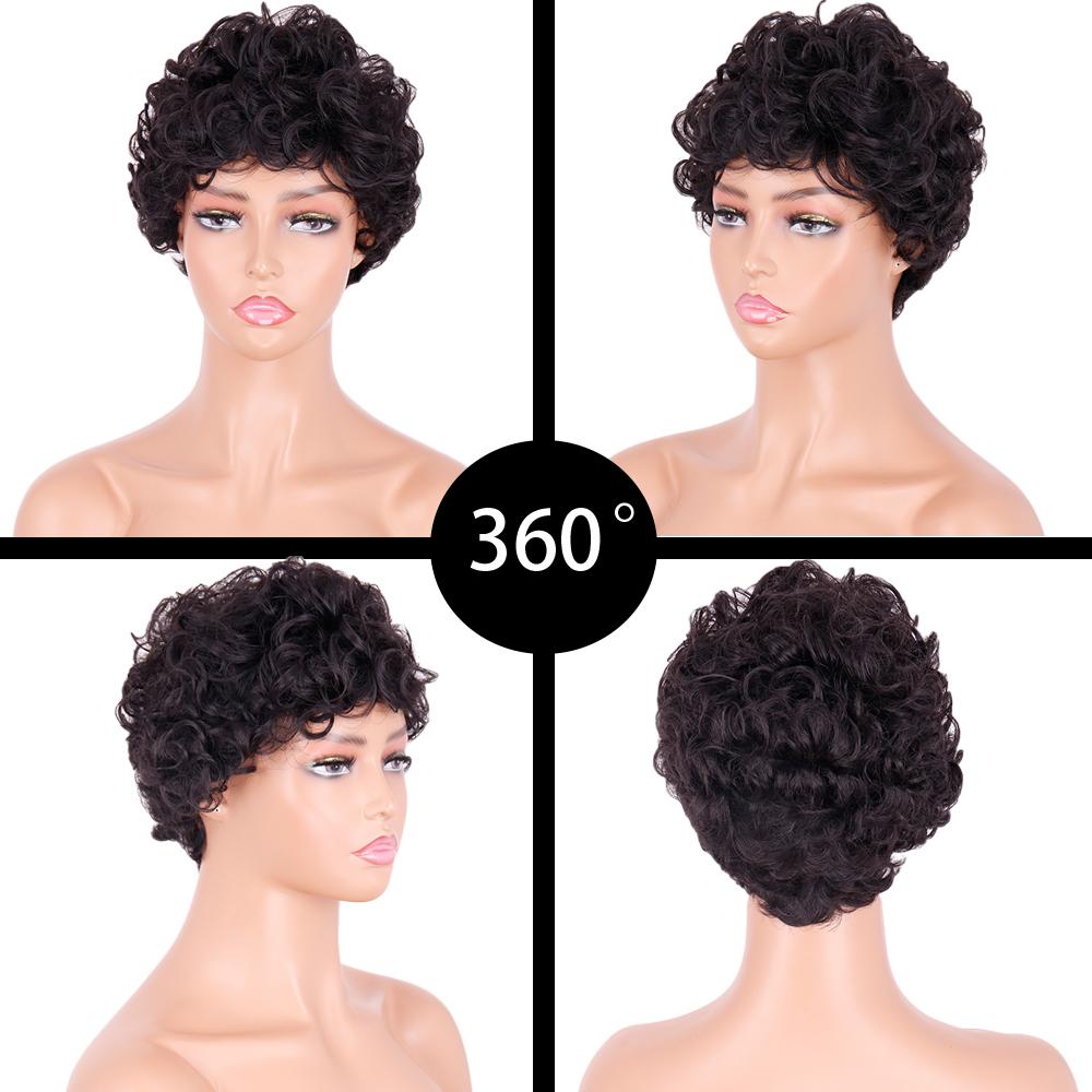 LISI HAIR Women Short Wigs Black Brown Red Wine Color Synthetic Heat Resistant Fiber Wigs for Women Daily Wear