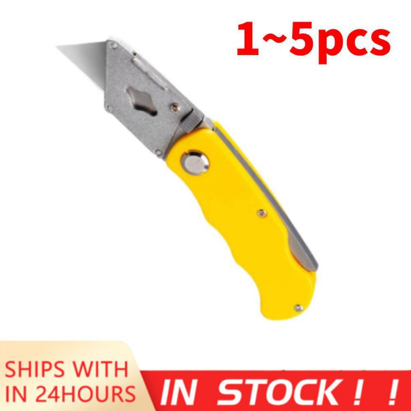 Utility Knife Electrician Retractable Sharp Cut Heavy-duty Folding Knife Aluminum Plastic Handle Blade With Lock Portable Set