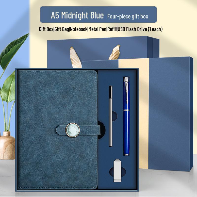 Customizable Logo Laptop Gift Set: Thickened A5 Notebook for Business Meetings